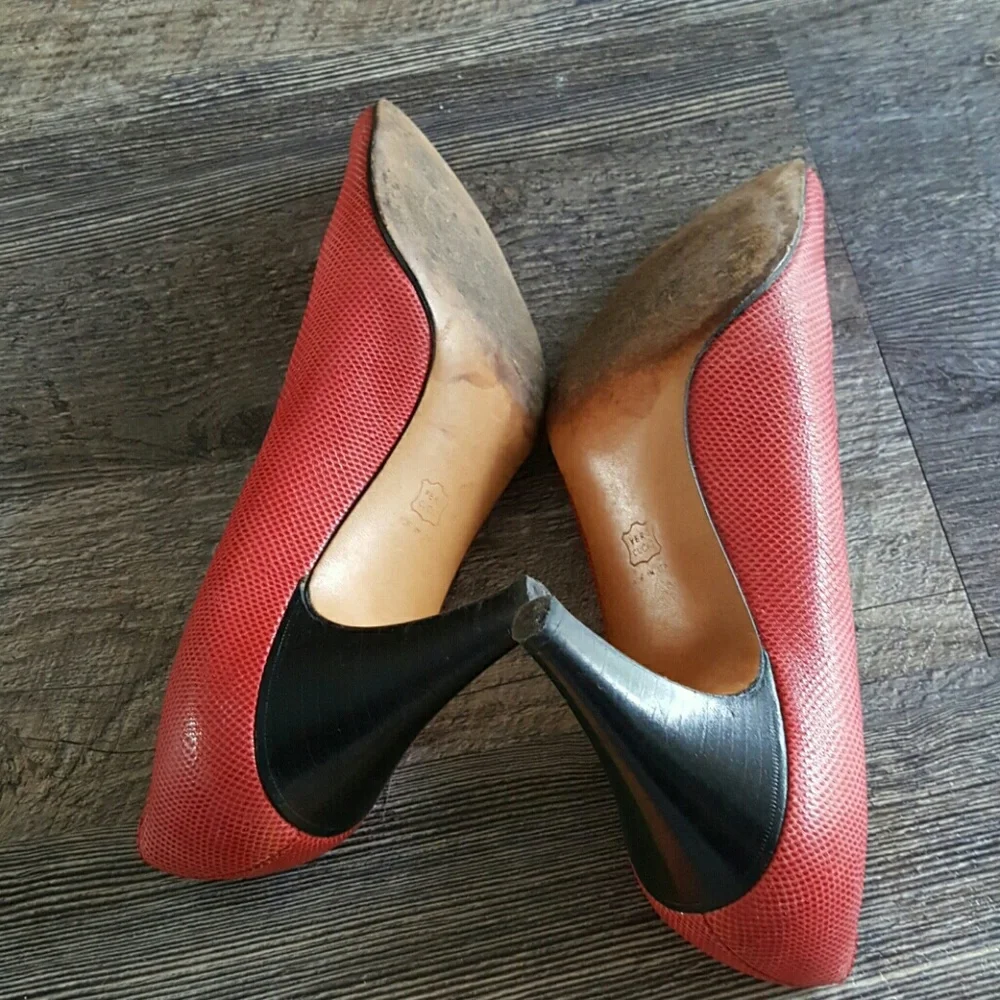 Salvatore Ferragamo women heels red shoes size 8B